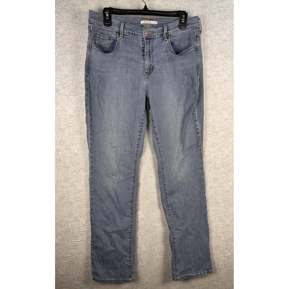 LEVIS 505 Jeans Womens Size 12 Straight Leg Mid Rise Light Wash Denim Classic